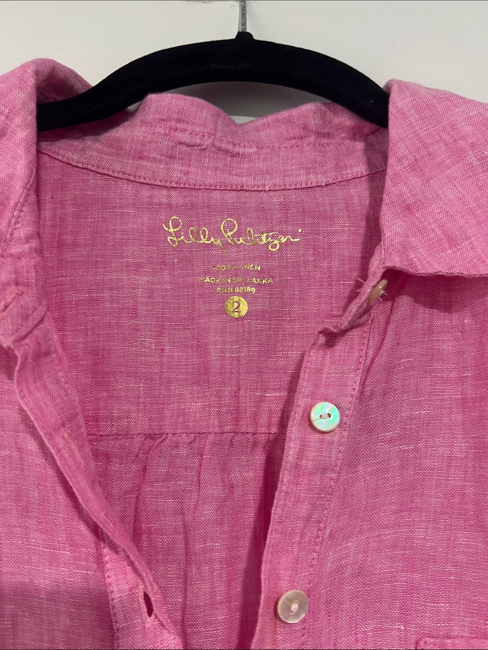 Lilly Pulitzer Rose-Pink Linen Button Down - Picture 2 of 5